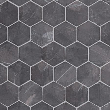 kuusikulmainen hexagon harmaa marmori mosaiikki, 60x60mm