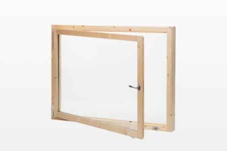PUUIKKUNA 12X9 (1190X890MM), Kääntyvä ja sisäänpäin kallistettava, vasen käsi. 12mm pakettilasi