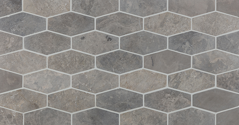 Hexagon pitkä 100x200mm vaaleanharmaa marmori