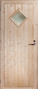 Mökkiovi Mänty/Kuusi ('Diamond' ikkuna) 8x19 - 788x1878mm (vasemmalle) lukko 4190