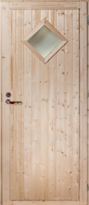 Mökkiovi Mänty/Kuusi ('Diamond' ikkuna) 8x18 - 788x1778mm (oikealle) lukko 4190